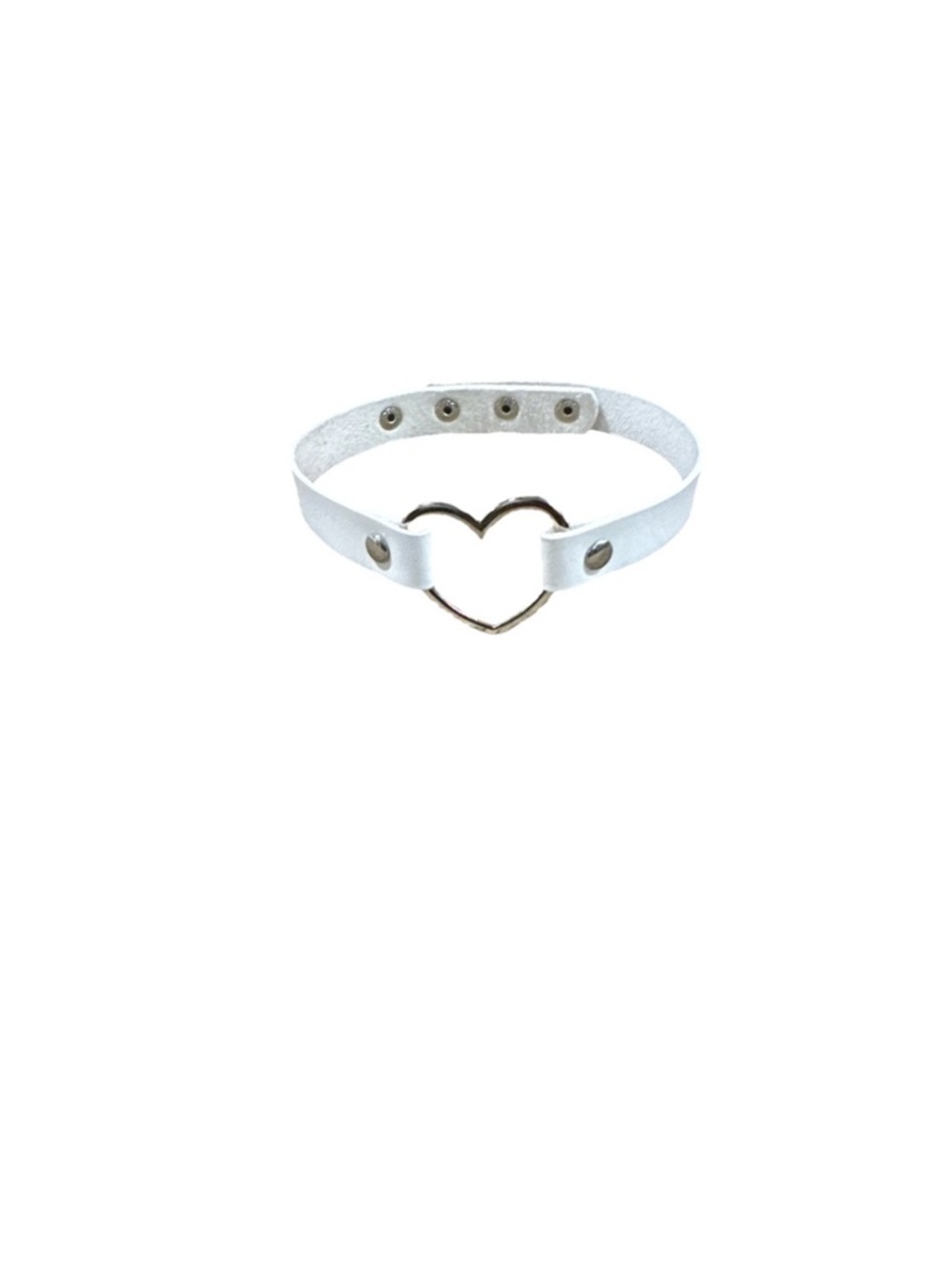 White Heart Choker Necklace